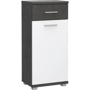 Koupelnový nábytek BELBEL koupelnová spodní skříňka, tmavě šedý beton/bílý lesk, 5 let záruka + vyzvednutí ZDARMA