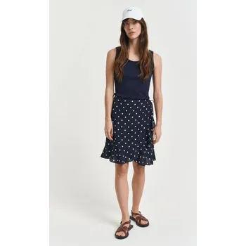 Dámská sukně SUKNĚ GANT DOT PRINT FRILL SKIRT EVENING BLUE