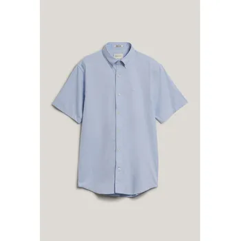 Pánské oblečení KOŠILE GANT REG PINPOINT OXFORD SS SHIRT LIGHT BLUE