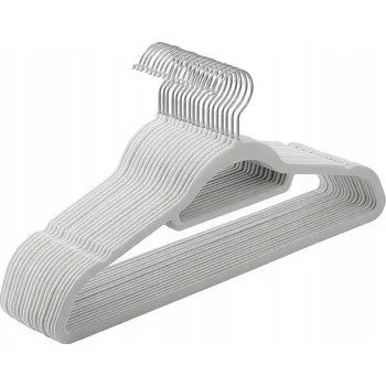 Věšák VĚŠÁKY NA OBLEČENÍ SAMETOVÉ ŠATNÍ VĚŠÁK SAMETOVÝ ŠEDÝ SADA 60x