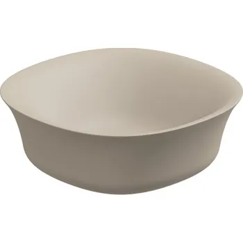 Umyvadlo na desku Flut, keramické, sabbia matné, 42x42 cm, FLLAVFSQU42034