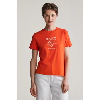 Dámské tričko TRIČKO GANT REG GRAPHIC SS T-SHIRT ORANGE RED