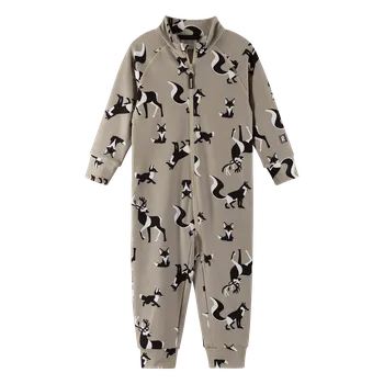 Kojenecká kombinéza Měkký fleecový overal pro děti béžový Earthy Beige Tarhaan Reima Velikost: 92