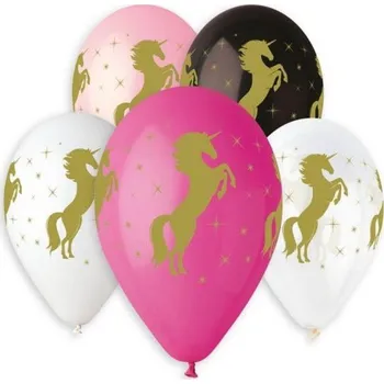 Balónek Nafukovací balónky 5ks Jednorožec, mix barev