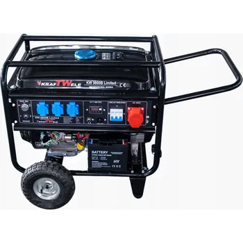 Elektrocentrála Přenosná elektrocentrála třífázová KrafTWele 9800 W benzínová