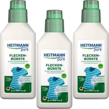 Přípravek na praní Odstraňovač skvrn s kartáčkem na tkaniny Heitmann 3x250ml na bázi žlučového mýdla