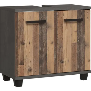 Koupelnový nábytek CANELU koupelnová skříňka pod umyvadlo, tmavě šedý beton/old-wood vintage, 5 let záruka + vyzvednutí ZDARMA