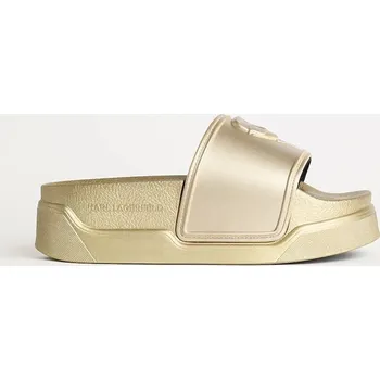 Dámské pantofle Pantofle Karl Lagerfeld KONDOMINIUM dámské, zlatá barva, na platformě, KL88819 KL88819.VGD GLD, EUR 36