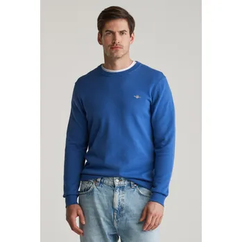 Pánský svetr SVETR GANT CLASSIC COTTON C-NECK RICH BLUE