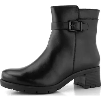 Dámské kozačky Ara kožený kotník na podpatku Prag Black 12-59216-01 - 42 | P695588