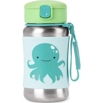 Láhev SKIP HOP Spark Style Láhev s brčkem na vodu nerez Chobotnice 12m+