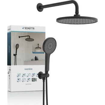 Sprchová hlavice SCHÜTTE KARIBIK kompletní sprchový set, matná černá, pro sprchu | 60406