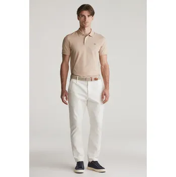 Pánské kalhoty KALHOTY GANT SLIM TAPERED COTTON TWILL PANTS EGGSHELL