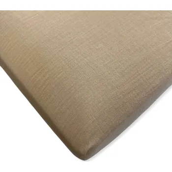 Prostěradlo PROSTĚRADLO do ŁÓŻECZKA 120x60 MUŠELÍNOVÉ 100% S GUMIČKOU POLSKÝ BÉŽOVÝ