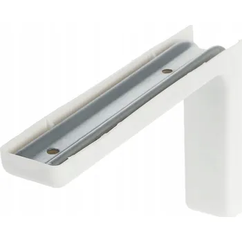 Věšák Držák na polic BÍLÝ s plastovou záslepkou 18cm podpěra úchyt na polici
