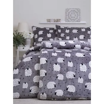 Bytový textil MKLuzkoviny.cz Povlečení mikroplyš Exclusive Ovečky 140 x 200, 70 x 90 cm nitěné knoflíky