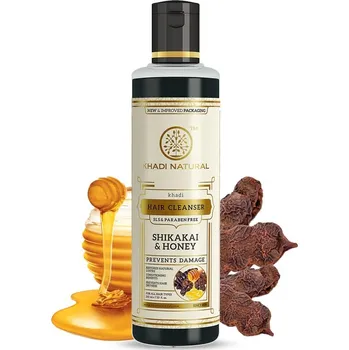 Šampon Khadi Natural Šampon na vlasy Shikakai & Med 210 ml
