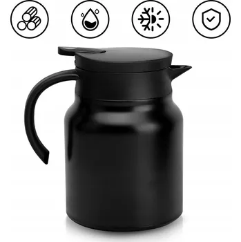 Termoska TERMOSKA KONVICE 1L NEREZOVÁ OCEL NA ČAJ ČERNÁ S FILTREM