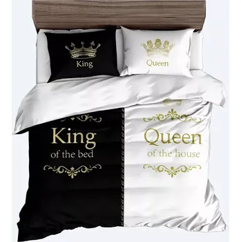 Povlečení TOTÁLNÍ VÝPRODEJ ! POVLEČENÍ S 3D EFEKTEM 140x200/70x90cm - KING & QUEEN II. + POVLAK POLŠTÁŘEK ZDARMA !