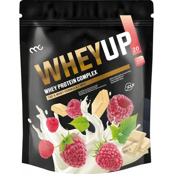 Protein PROTEIN WHEYUP MUSCLE CLINIC 600g, příchuť maliny a BÍLÁ ČOKOLÁDA čokolády