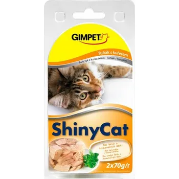 Krmivo pro kočku ShinyCat konzerva tuňák+kuřecí 2×70g 1 kus