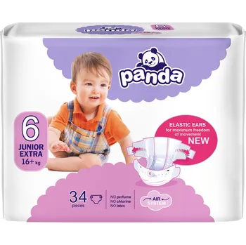 jednorázová plena Panda dětské plenky vel. 6 (16+ kg), 34 ks