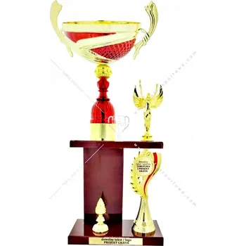 Zlato-červený pohár na podstavci 62 cm + GRAVÍROVÁNÍ