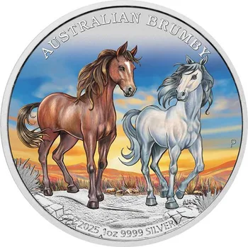 Stříbrná mince 1 Oz Australian Brumby 2025 kolor