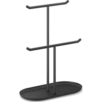 Sada koupelnových doplňků ZACK Stojan na šperky nerezový černý Olomo