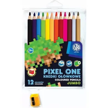 Pastelka Astra Pixel One 12ks Jumbo s ořezávátkem 143341