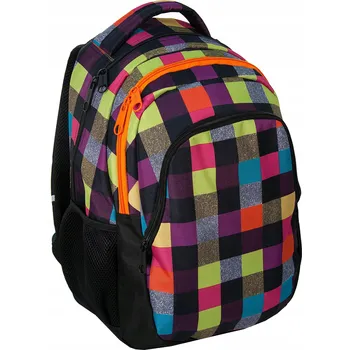 Školní batoh Školní batoh vícekomorový Paso Vícebarevný kostkovaný 28 l