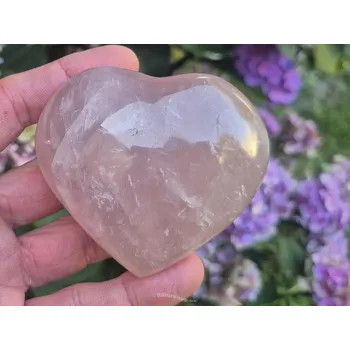 Přírodní kámen Leštěné srdce z kamene růženín 244g (Madagaskar)