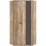 Black Red White MALCOLM rohová šatní skříň SZFN2D dub canyon monument s potiskem 3D/šedý wolfram