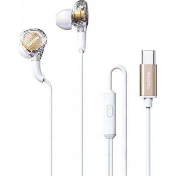 Sluchátka Kabelová sluchátka do uší s vysokou věrností zvuku /TYPE-C/ Délka kabelu 1,2 m/bílá