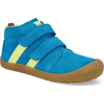 Dívčí obuv Barefoot dětské kotníkové boty Koel - David Suede Cyan modré Velikost: 23