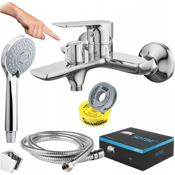 Vodovodní baterie Vanová baterie Baterie na zeď s otočným přepínačem - VYROBENO V POLSKU