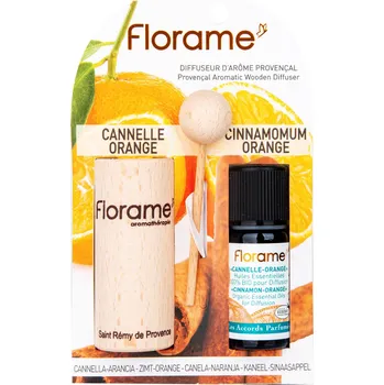 Vonný olej Difuzér provensálský dřevěný + éterický olej Skořice-pomeranč 10 ml BIO FLORAME