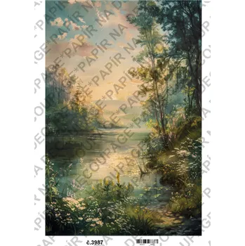 Umělecký papír Rýžový a soft papír na decoupage - Obraz příroda - KB03987 Materiál: Soft, Rozměr: A4