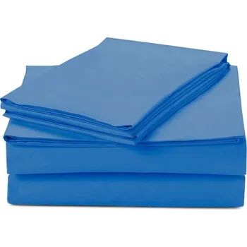 Prostěradlo PROSTĚRADLO BEZ GUMY LUXURY BAVLNĚNÝ SATÉN 200X220CM MODRÉ