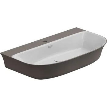 Umyvadlo Flut BW 80 keramické, dvoubarevné, 80x48 cm, FLLAVBW80BI000029