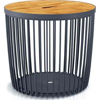 Nábytek PROSPERPLAST Stolek s víkem Clubo, 2v1, univerzální koš, bambusové víko, 50 litrů, antracit