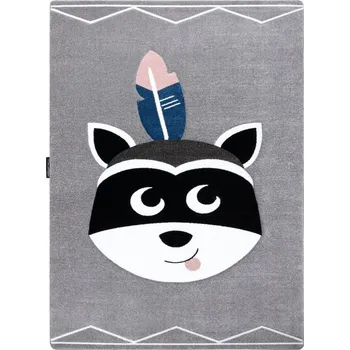 Dětský kusový koberec Petit Raccoon mukki grey - doprava zdarma