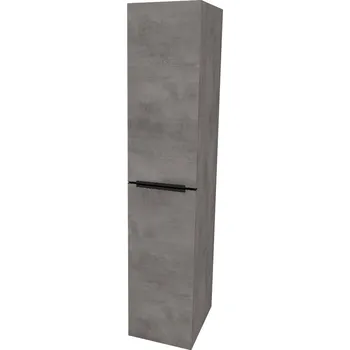 Koupelnový nábytek Mereo Mailo Koupelnová skříňka vysoká 350x1700x385 mm, černé madlo, Multidecor, Beton tmavě šedý, CN594LPBBET2