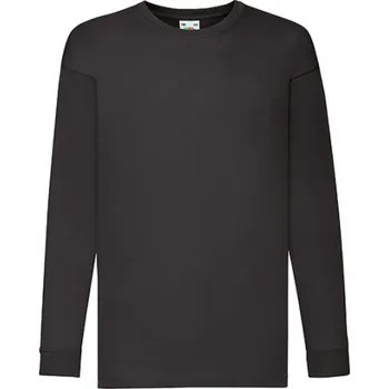 Dívčí tričko Fruit of the Loom Dětské triko s dlouhým rukávem 61-007-0 Black 116