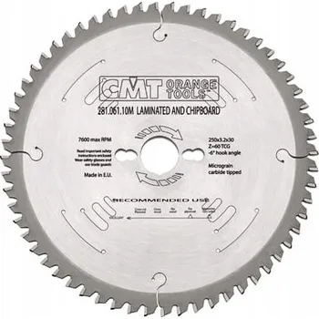 Pilový kotouč 281.061.10M Pilový kotouč HM D=250 F=30 Z=60 K=3,2/2,2 COM