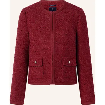 Dámské sako Joop! Dámská Bunda Hranatého Střihu Z Buklé, tmavě červená, 38