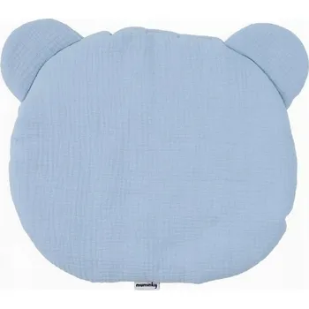 Polštář Polštář Pro Miminka pro děti "Medvídek" mušelínový plochý pohodlný modrý