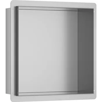 Drátěná police CERANO - Zápustná polička/nika do obkladu - nerezová - 30x30x10 cm