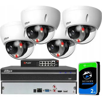 Bezpečnostní kamera Monitorovací sada Dahua se 4 kamerami IPC-HDBW2449E-S-IL PoE 4Mpx Dual Light AI