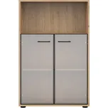 Black Red White Vitrína SPACE OFFICE REG2W/120 dub artisan/černý mat